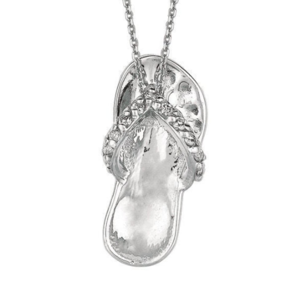 0.10 Carat Natural Diamond Flip Flop Necklace